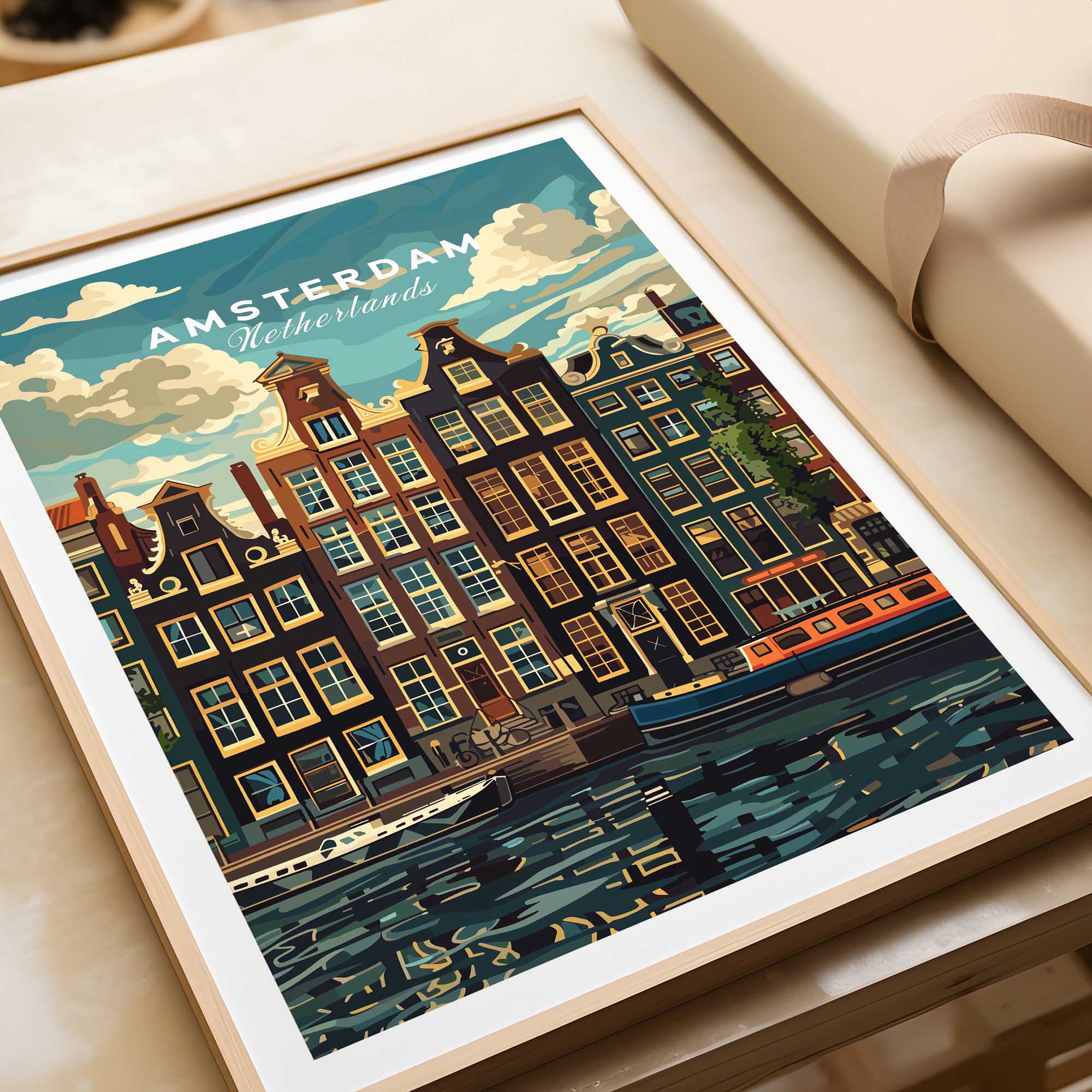 Amsterdam Travel Print - Canal Houses-This Art World