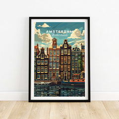 Amsterdam Travel Print - Canal Houses-This Art World