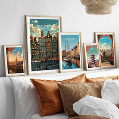 Amsterdam Travel Print - Canal Houses-This Art World