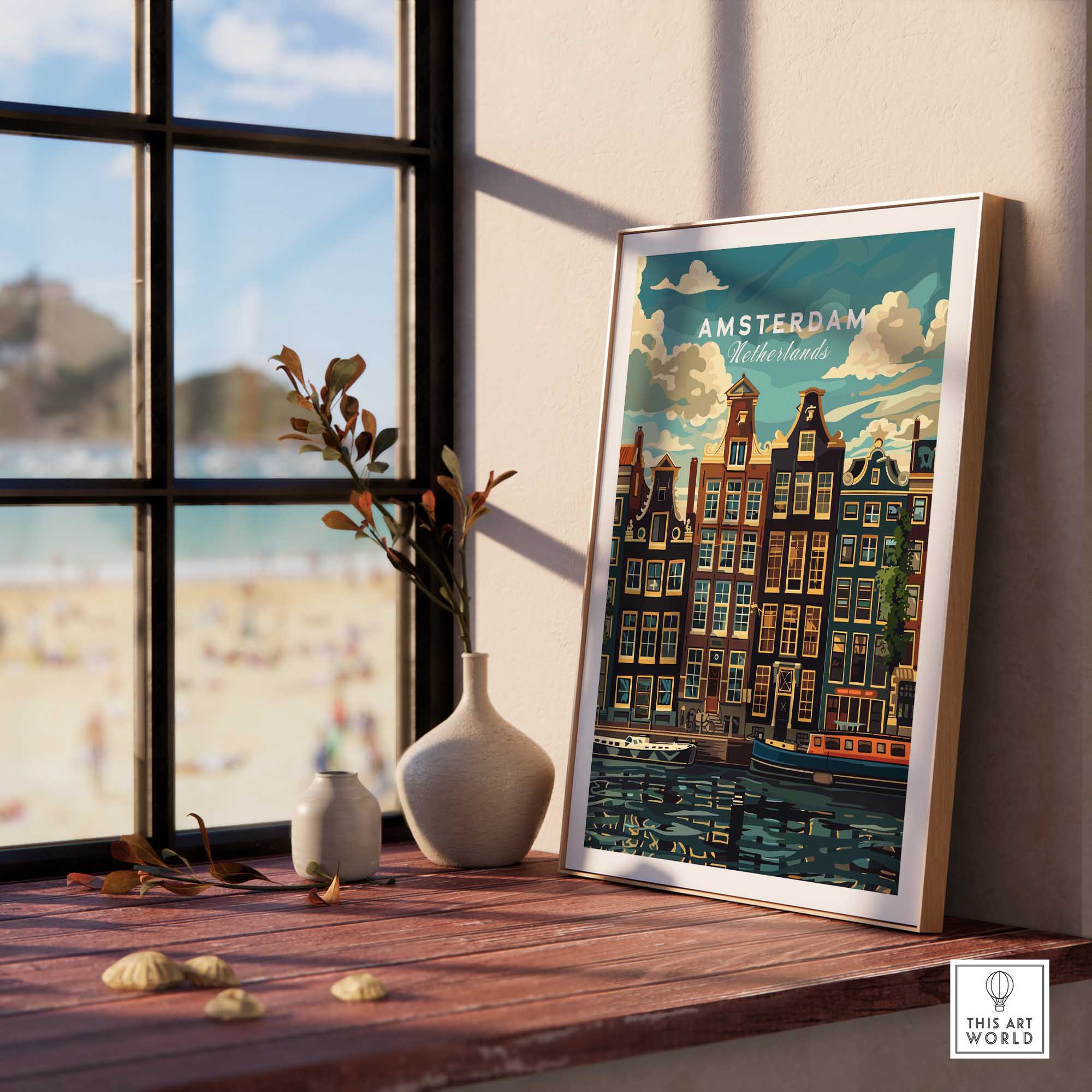 Amsterdam Travel Print - Canal Houses-This Art World