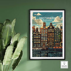 Amsterdam Travel Print - Canal Houses-This Art World