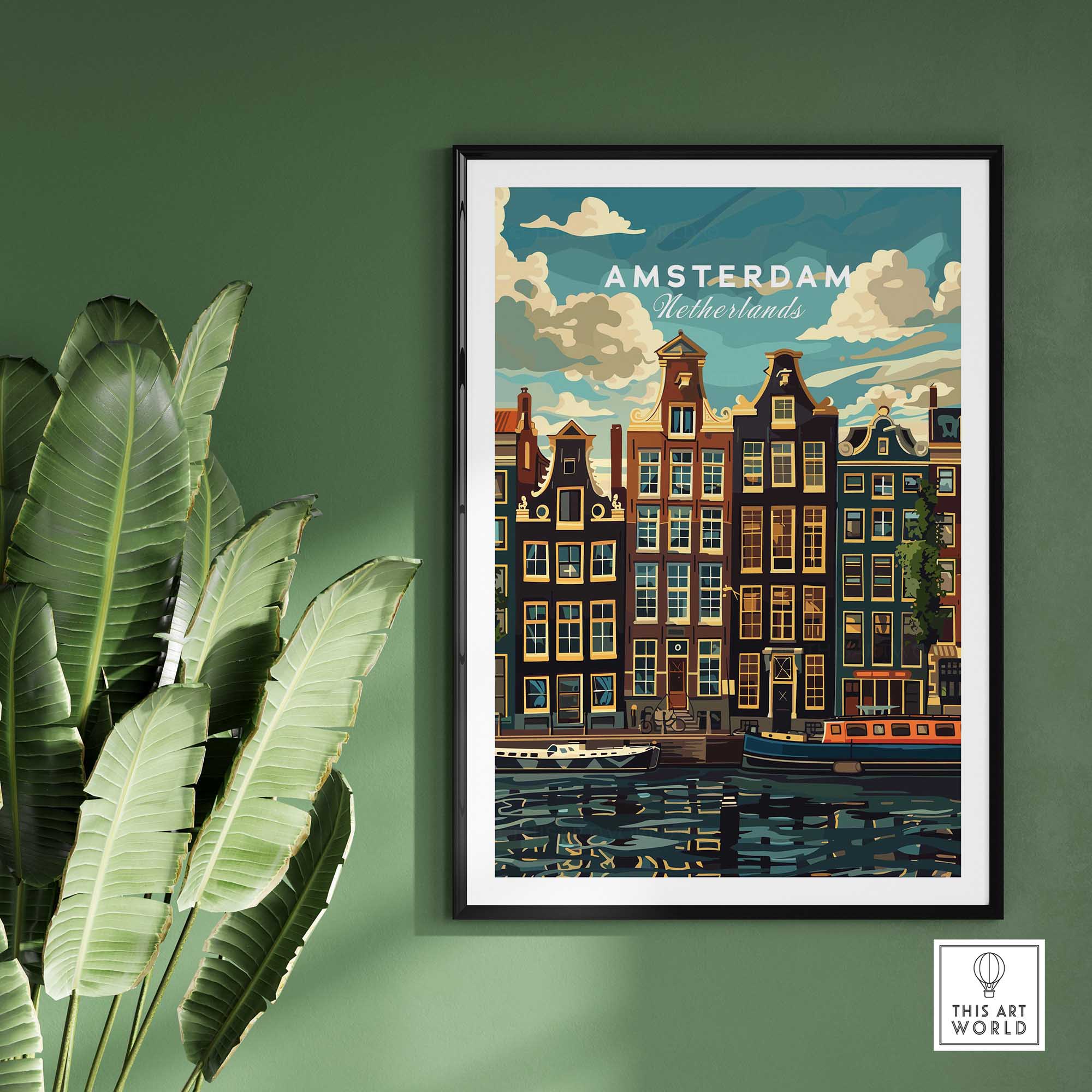 Amsterdam Travel Print - Canal Houses-This Art World
