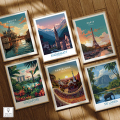 Andermatt Switzerland Print – Travel Poster featuring stunning alpine landscape designs alongside other travel posters.