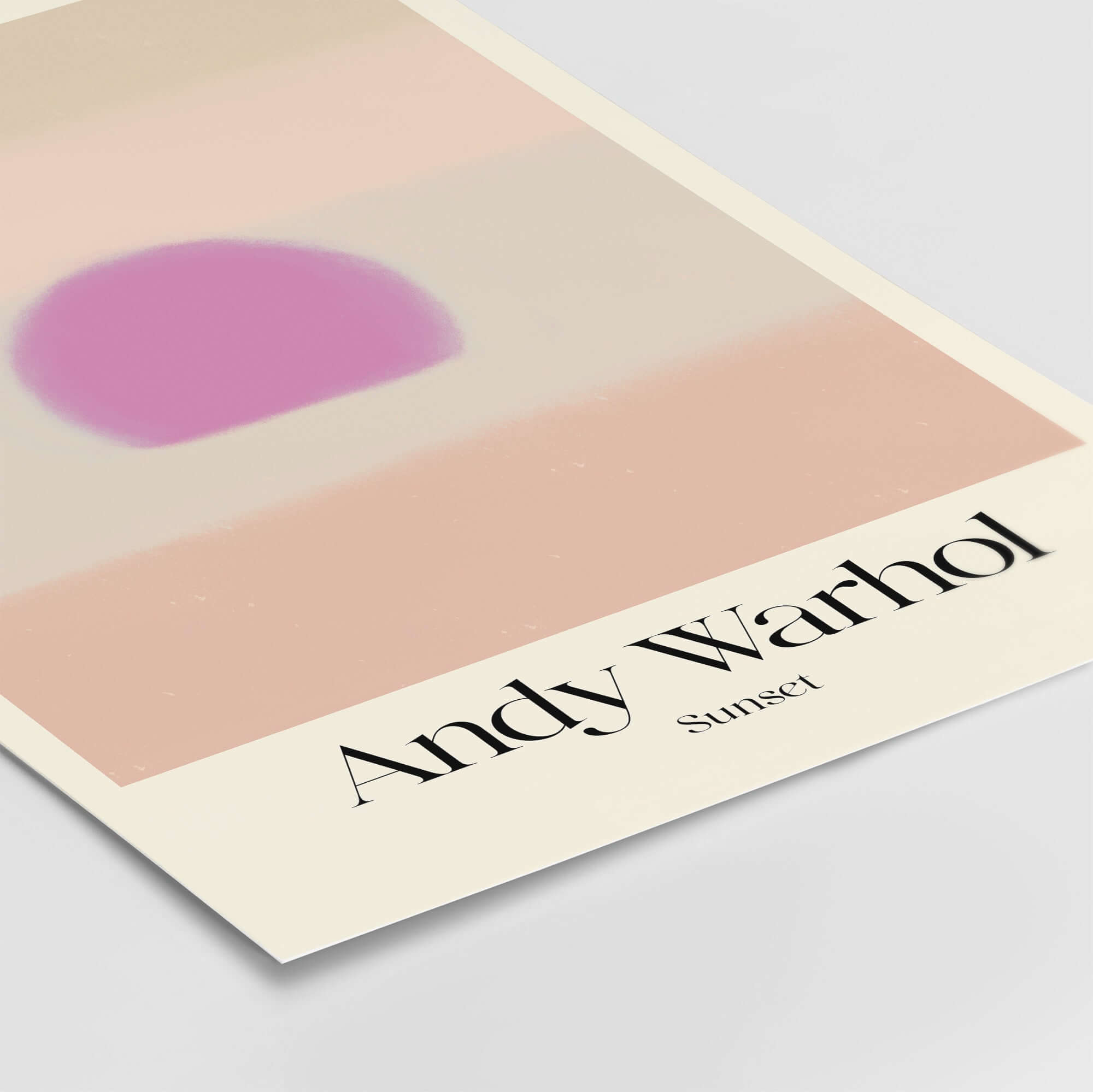 Andy Warhol Sunset Pastel Pink Purple Pop Art Print Subtle Abstract Poster Wall Art