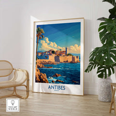 Antibes Art Print showcasing a vibrant coastal scene, enhancing any room's atmosphere with French elegance.