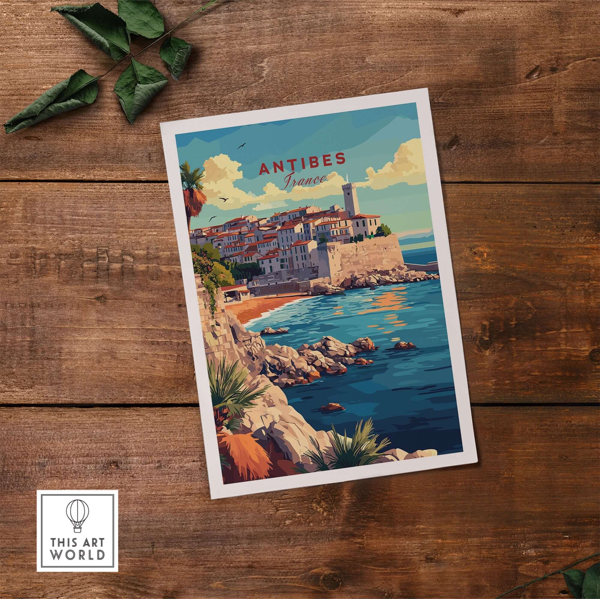 Antibes Wall Art showcasing the scenic coastal town of Antibes, France with vibrant Mediterranean colors.