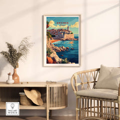 Antibes Wall Art in a stylish interior showcasing coastal beauty and vibrant colors of the Mediterranean.