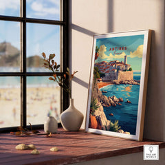 Antibes Wall Art featuring a vibrant coastal scene, perfect for bringing Mediterranean charm to your home decor.