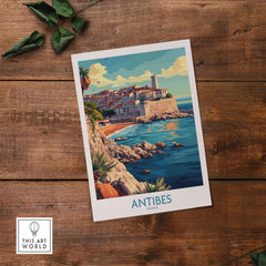 Antibes Wall Art Print featuring a coastal view of Antibes, France, showcasing vibrant colors and scenery.