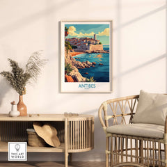 Antibes Wall Art Print showcasing the coastal beauty of Antibes, France, enhancing home decor elegance.