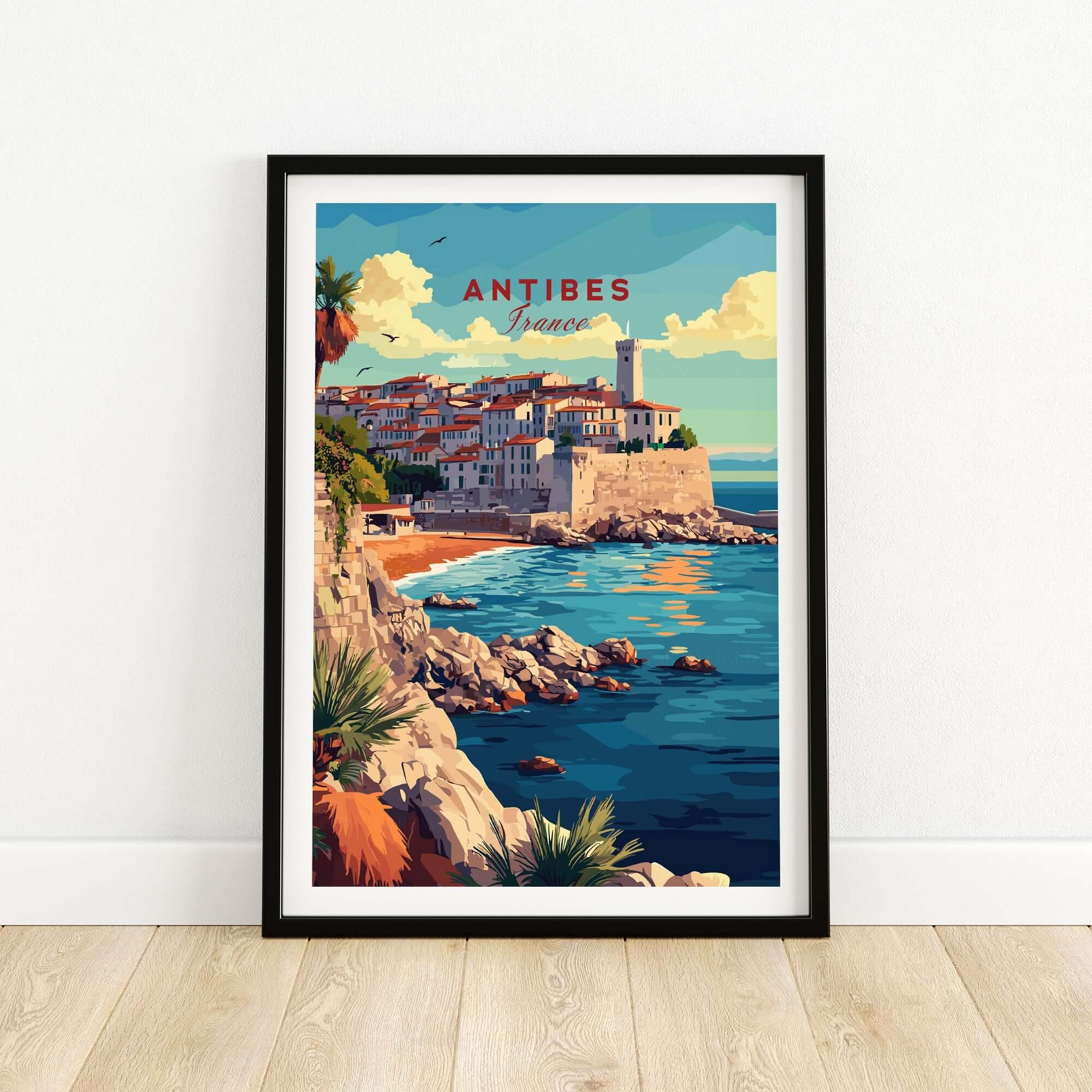 Antibes Wall Art showcasing the coastal scenery of Antibes, France with vibrant colors and Mediterranean charm.