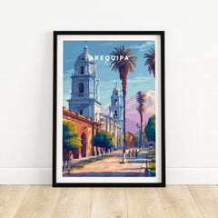 Arequipa Travel Print showcasing the architectural beauty and vibrant culture of Arequipa, perfect for home decor.