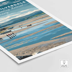 Arnside and Silverdale AONB Wall Art Poster showcasing stunning natural scenery with boats and calm waters