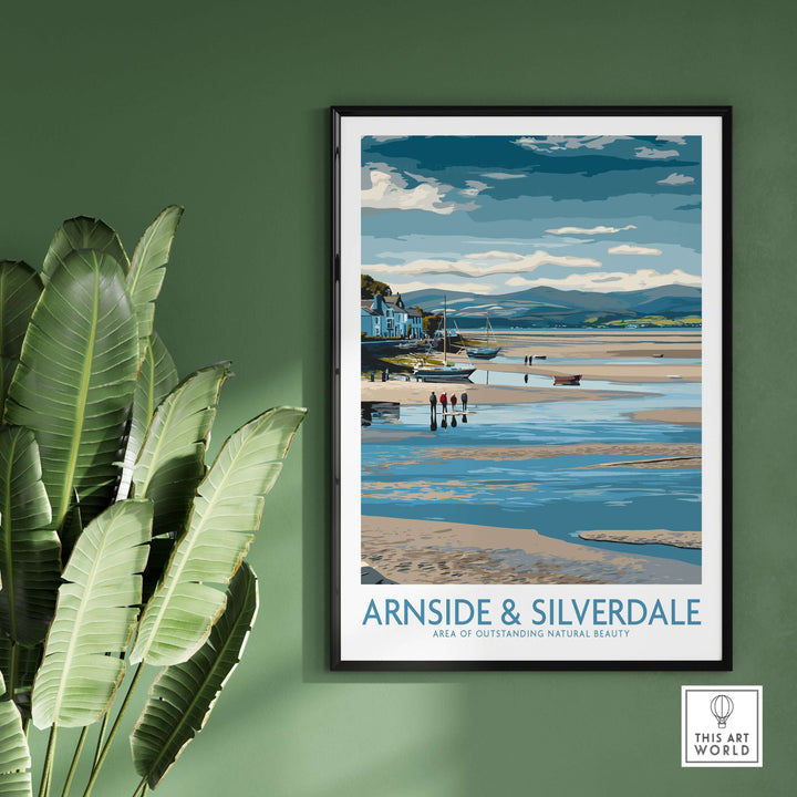 Arnside and Silverdale AONB wall art print showcasing natural beauty and tranquil landscapes in a living room setting.