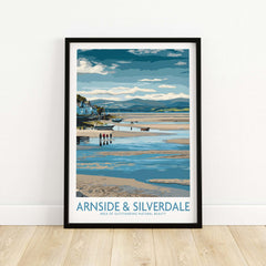 Arnside and Silverdale AONB Wall Art Print featuring a coastal landscape and tranquil waters.