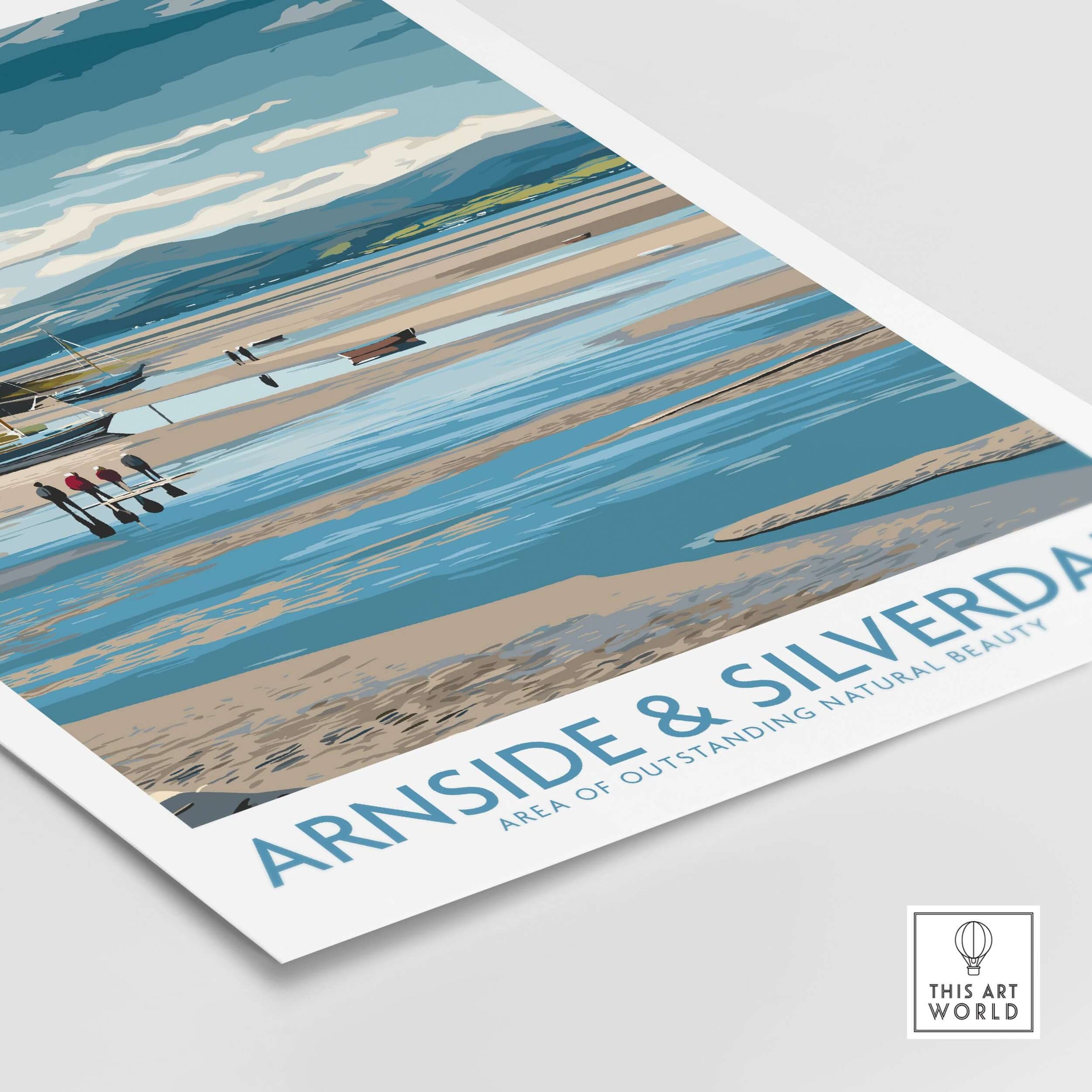 Arnside and Silverdale AONB Wall Art Print showcasing tranquil landscapes and wildlife in beautiful colors.