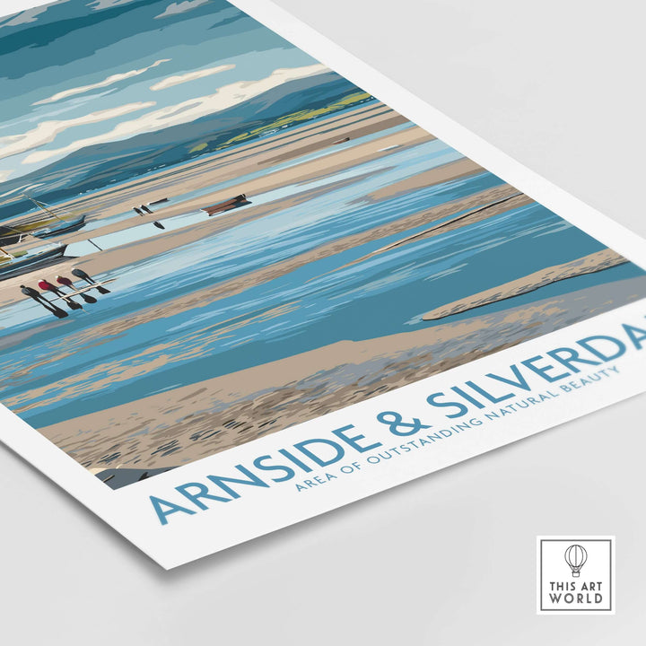 Arnside and Silverdale AONB wall art print depicting tranquil landscapes and wildlife, perfect for home decor.