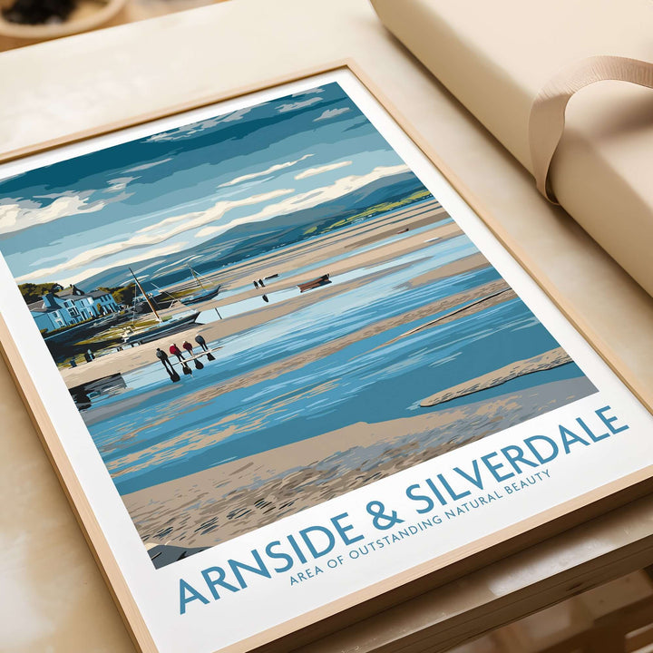 Framed wall art print of Arnside and Silverdale AONB showcasing scenic landscapes and tranquility.