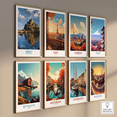 Jersey Channel Islands Mont Orgueil Castle Art Print | Historic Landmark Poster collection on wall