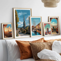 Ashbourne Art Print - English Countryside Wall Decor - Minimalist Travel Poster in a stylish frame gallery.