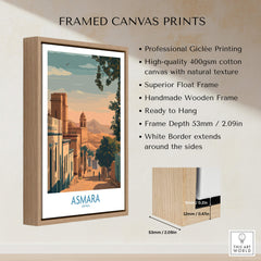 Asmara Eritrea Print – Scenic Wall Art Poster featuring framed canvas print details and scenic cityscape.
