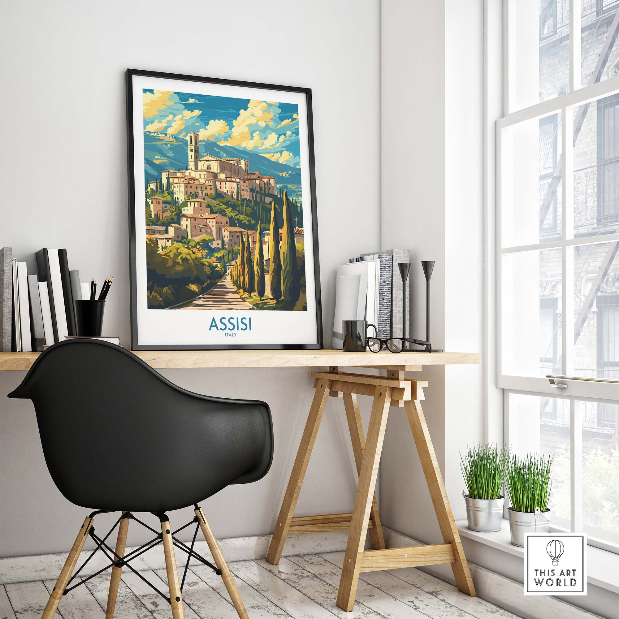 Assisi Travel Poster Italy