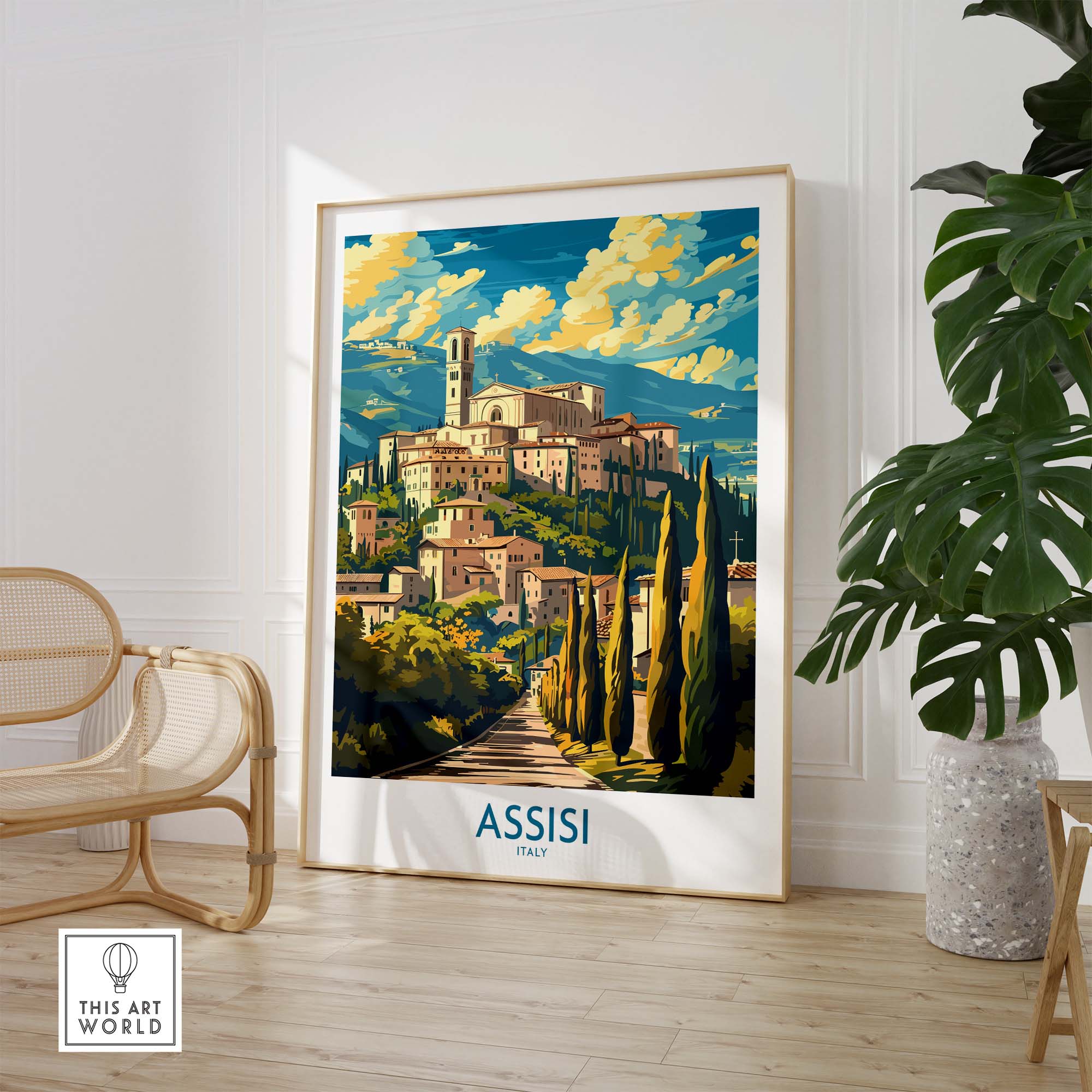 Assisi Travel Poster Italy