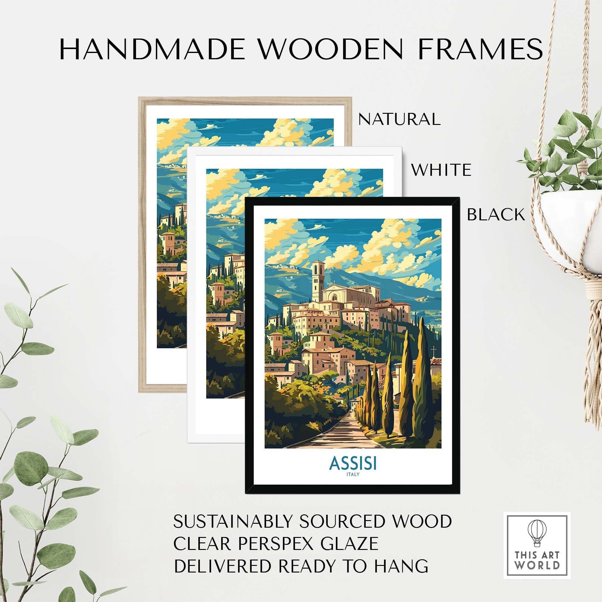 Assisi Travel Poster Italy