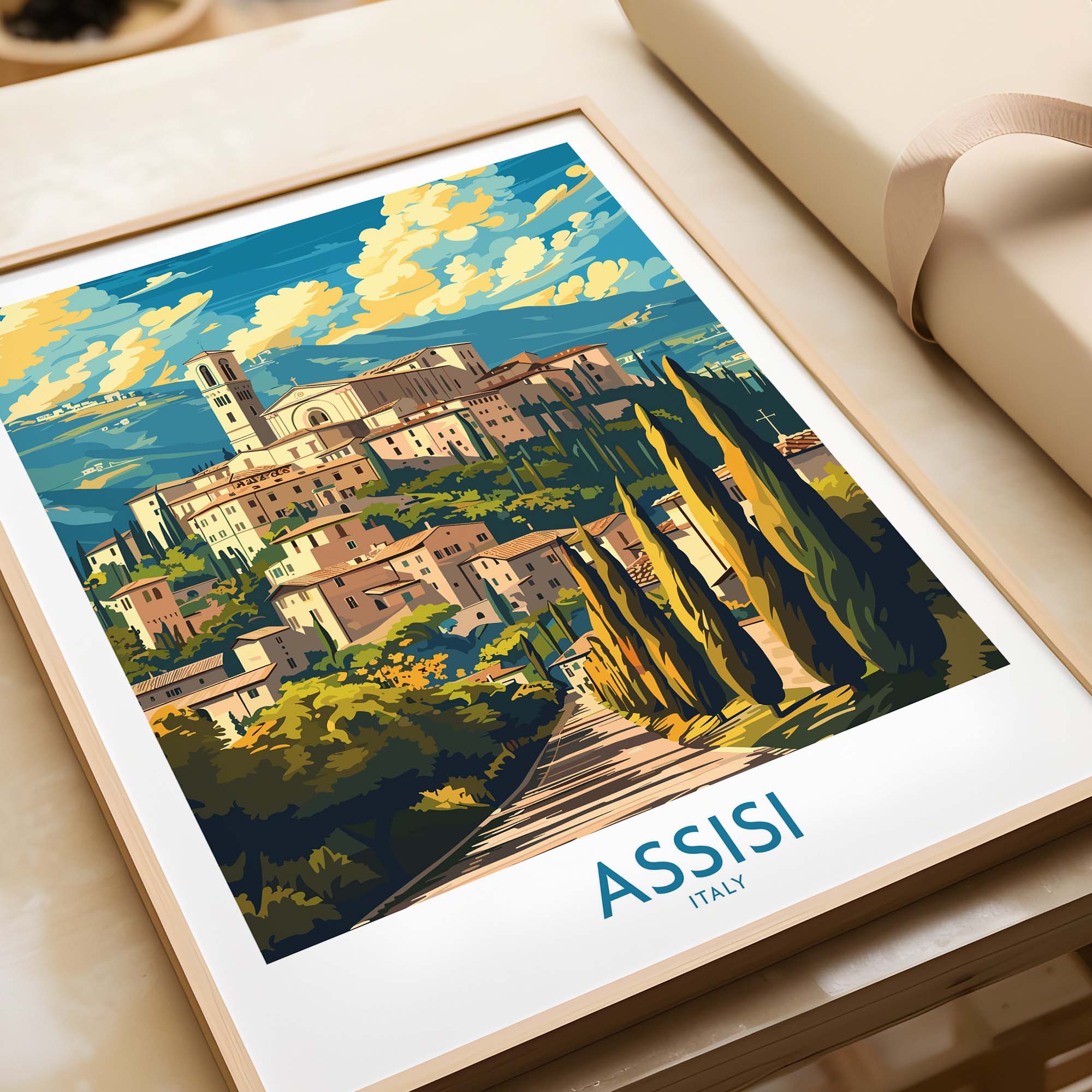 Assisi Travel Poster Italy
