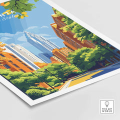 Atlanta Wall Art showcasing a vibrant city scene with lush greenery and iconic skyline details.