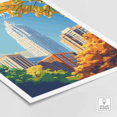 Atlanta Wall Art Poster featuring vibrant city skyline and autumn foliage.