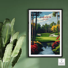 Augusta Georgia Golf Course Art Print - Iconic Golf Links Wall Decor showcasing a vibrant golf landscape.