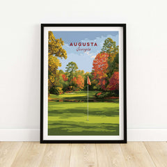 Augusta Golf Print - Georgia Golf Course Wall Art featuring a vibrant golf scene.