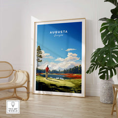Augusta National Golf Print - The Masters Golf Poster displayed in a modern interior setting.
