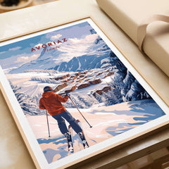 Avoriaz Portes du Soleil Slopes Ski Print | French Alps Wall Decor capturing the scenic winter landscape in the French Alps.