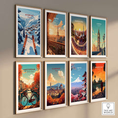 Avoriaz Portes du Soleil Slopes Print | French Alpine Ski Wall Decor and travel prints of iconic cities.