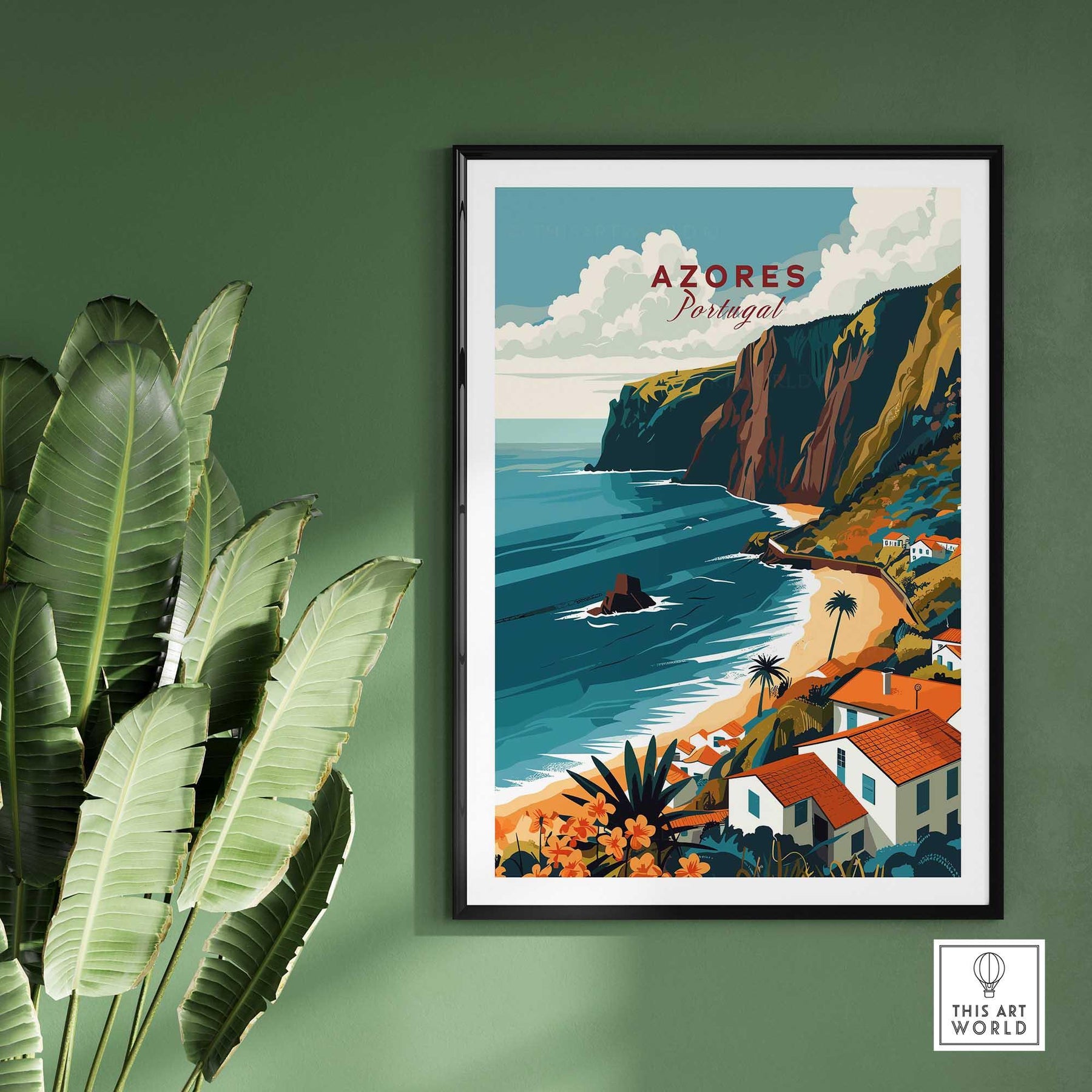 Azores Icon Azores Art Print - Vibrant Portugal Travel Poster – This Art World