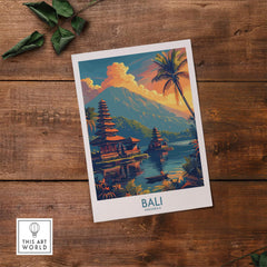 Bali Sunset Wall Art Print showcasing vibrant colors and serene scenery of Bali's landscape.