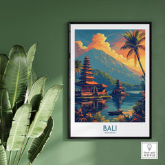 Bali Sunset Wall Art Print featuring vibrant colors and serene scenery reflecting Bali's beauty.