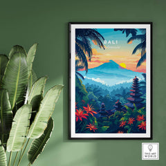 Bali Wall Art Print - Spiritual Poster showcasing vibrant Indonesian landscape and cultural elements.
