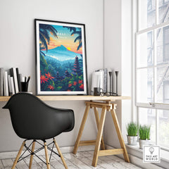 Bali Wall Art Print - Spiritual Poster displayed in a stylish interior setting, enhancing the room's aesthetic.
