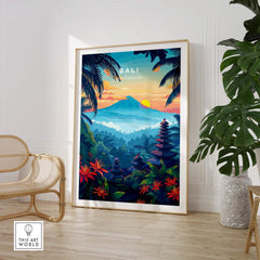 Bali Wall Art Print - Spiritual Poster showcasing vibrant Indonesian landscape and cultural elements.