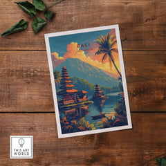 Bali Wall Art Print - Sunset showcasing vibrant colors and exotic beauty of Indonesian islands.