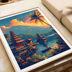 Bali Wall Art Print - Sunset showcasing vibrant colors of Indonesian landscapes and tranquil beauty.