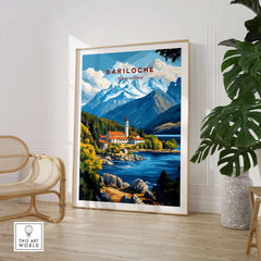 Bariloche Print showcasing the stunning landscape of Argentina's Patagonia with vibrant colors and intricate details.