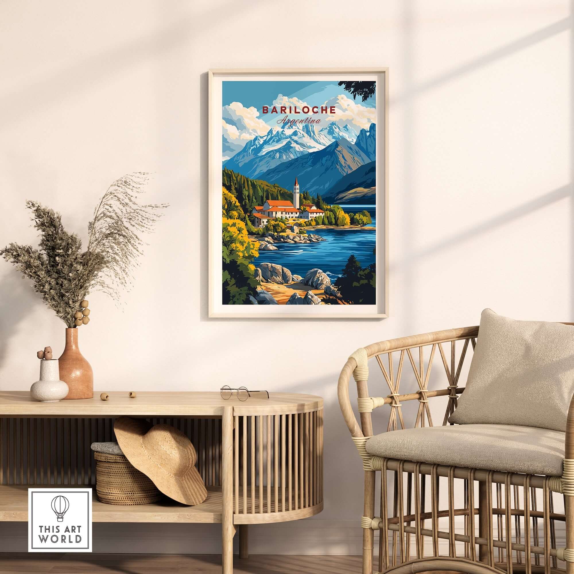 Bariloche Print showcasing vibrant colors and intricate details of Argentina's Patagonia landscape.