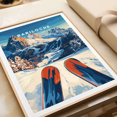 Bariloche Print Argentina showcasing skiing trails and stunning mountain landscapes in Argentina.