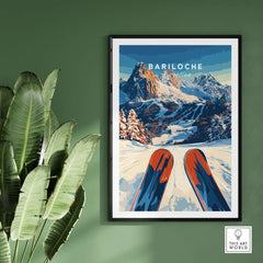 Bariloche Print Argentina showcasing skiing and stunning landscapes in a beautiful frame