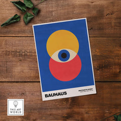 Bauhaus Exhibition Prints - Abstract Eye Circles Poster - Blue Yellow Red Primary Art