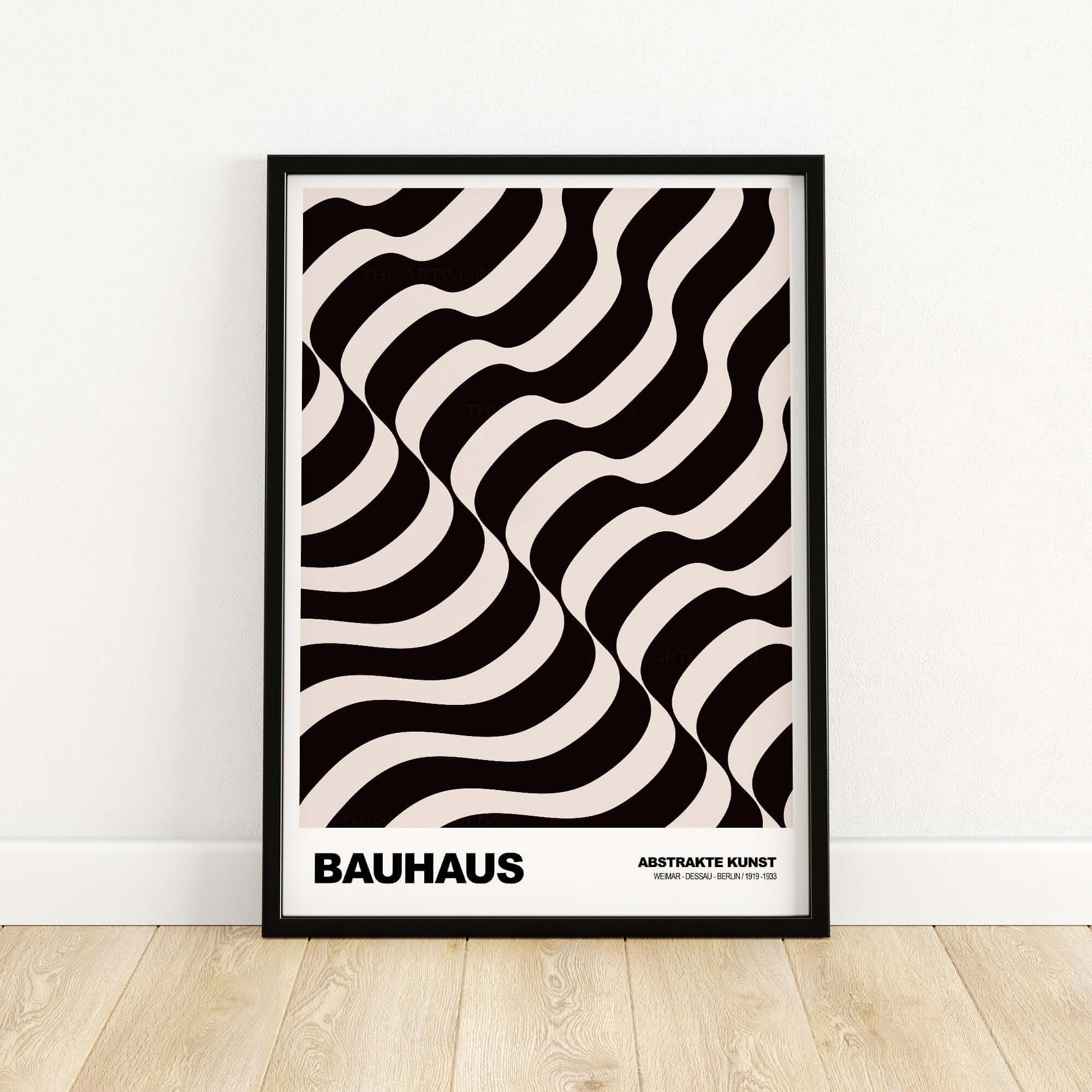 Bauhaus Exhibition Prints - Black Cream Waves Poster – This Art World